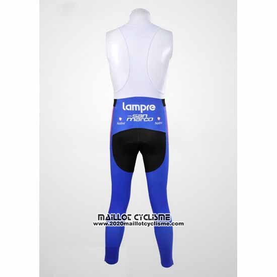2012 Maillot Ciclismo Lampre ISD Rose et Azur Manches Longues et Cuissard